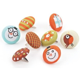 Набор тканевых брадсов Jovial Stiched brads от BasicGrey, 9 шт.