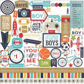 Лист з наклейками That's My Boy 30х30 см від Echo Park