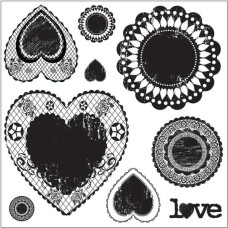 Набор акриловых штампов Antique Love Doilies, Maya Road