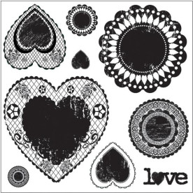 Набір акрилових штампів Antique Love Doilies, Maya Road