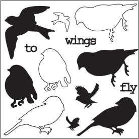 Набір акрилових штампів Wings To Fly Birds, Maya Road