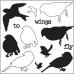 Набор акриловых штампов Wings To Fly Birds, Maya Road