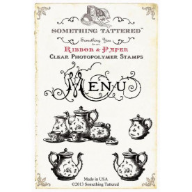 Набір акрилових штампів Menu Tea Service, 5 шт, 10х10 см, Something Tattered