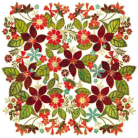Лист бумаги с узорами Jovial - Doilies - Poinsettia Bouquet от BasicGrey