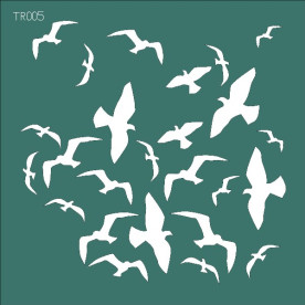 Трафарет для скрапбукінгу "Птахи", 150х150 мм