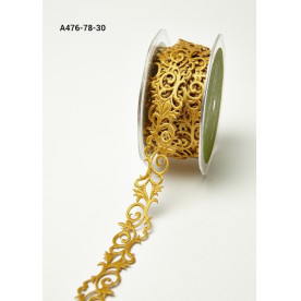 Стрічка на клейовий основі Fleur-de-lis Scroll Design золотого кольору, 22 мм, 90 см