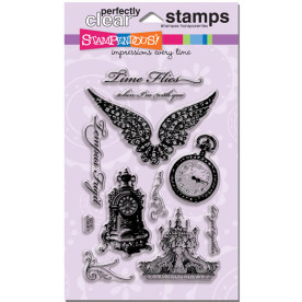 Набор акриловых штампов Time Flies, 19,5х11,5 см, Stampendous