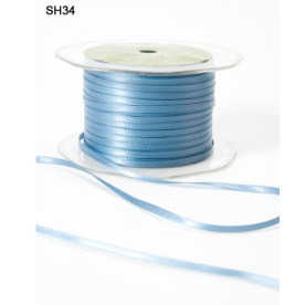 Атласная лента Double Faced Satin голубого цвета May Arts, ширина 4 мм, длина 5 м. 