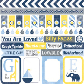 Двусторонняя бумага Journaling 30х30 см от компании Echo Park