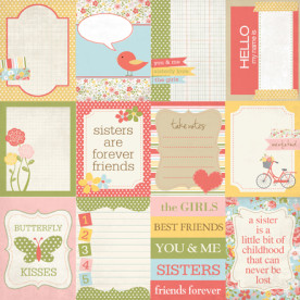 Двусторонняя бумага Sisters Journaling Cards 30х30 см от компании Echo Park