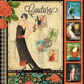 Двосторонній папір для скрапбукінгу Couture 30х30 см від Graphic 45