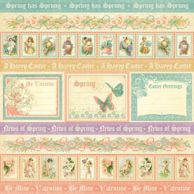 Двусторонняя бумага для скрапбукинга Spring has Sprung 30х30 см от Graphic 45