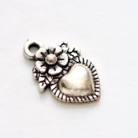 Підвіска "Кулон-сердечко", 19х7 мм, 1 шт, античне срібло від ScrapBerry's