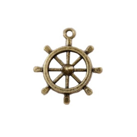 Підвіска "Штурвал корабля", 25х29 мм, 1 шт, антична бронза від ScrapBerry's