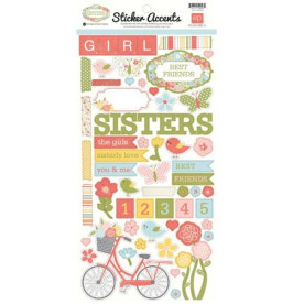 Лист с наклейками Sisters 33х15 см, Echo Park