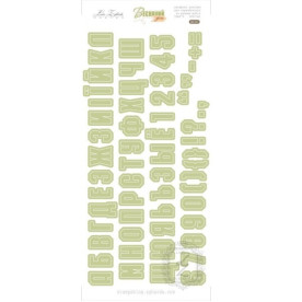 Набор наклеек "Алфавит" нежного оливкового цвета, 3 листа 21х10 см, Lesia Zgharda