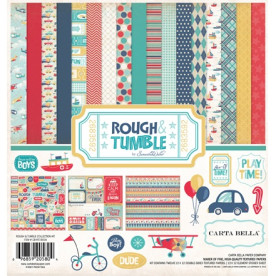 Набір паперу Rough & Tumble 30х30 см, 12 аркушів + наклейки від Carta Bella