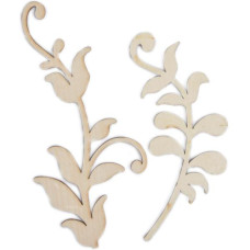 Дерев'яні прикраси Lilac Leaves, 14х5 см від компанії Kaisercraft