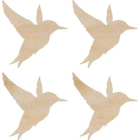 Дерев'яні прикраси Hummingbirds, 4 шт від компанії Kaisercraft