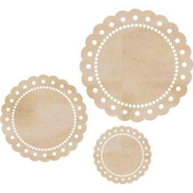 Дерев'яні прикраси Scallop Doilies, 3 шт від компанії Kaisercraft