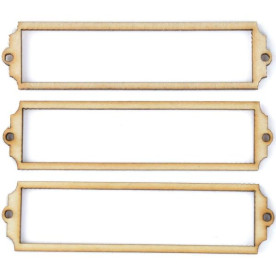 Дерев'яні прикраси Bookplates Square, 3 шт від компанії Kaisercraft