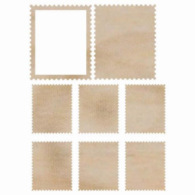 Деревянные украшения Stamps, 8 шт от компании Kaisercraft