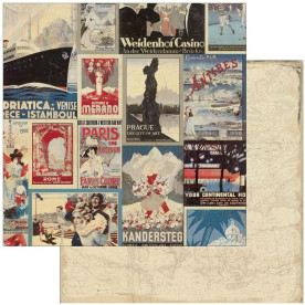 Двосторонній папір Travel 30х30 см від Authentique Paper