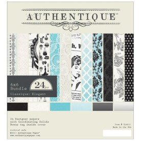 Набор бумаги Classique Elegant 15х15 см, 12 листов от компании Authentique