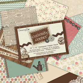 Набор бумаги Curiosity Corner, 30х30 см, 12 листов Dovecraft