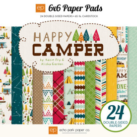 Набор бумаги Happy Camper, 12 листов 15х15 см от Echo Park