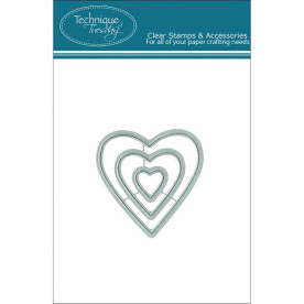 Тонкий ніж для вирізання Nested Hearts, 3 шт від Technique Tuesday