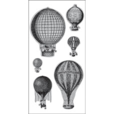 Набор резиновых штампов Hot Air Balloons, 6шт, Hampton Art