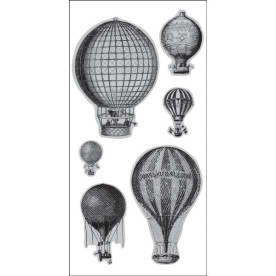 Набір гумових штампів Hot Air Balloons, 6шт, Hampton Art