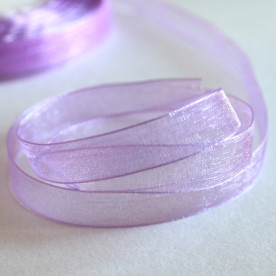 Лента из органзы сиреневого цвета, 10 мм, 90 см