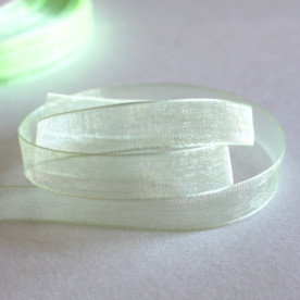 Лента из органзы бледно-зеленого цвета, 10 мм, 90 см