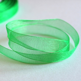 Лента из органзы зеленого цвета, 10 мм, 90 см
