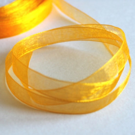 Стрічка з органзи помаранчевого кольору, 10 мм, 90 см