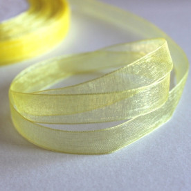 Лента из органзы желтого цвета, 10 мм, 90 см