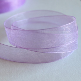 Стрічка з органзи бузкового кольору, 15 мм, 90 см