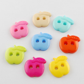 Набор разноцветных пуговок "Яблочки с листиком", 22х21 мм, 10 шт