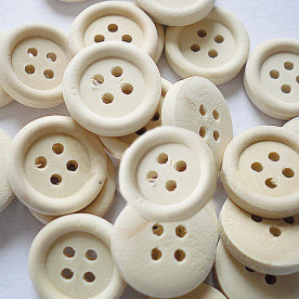 Дерев'яна кругла гудзик світло-бежевого кольору, 13 мм, 1 шт