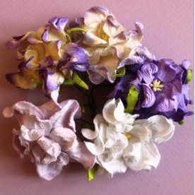 Набір гарденій в фіолетових тонах, 6,5 см, 5 шт