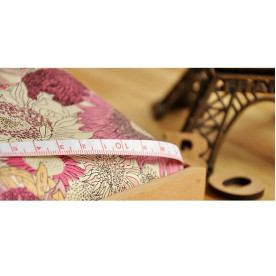 Ткань для рукоделия хлопок "Розовые и бежевые подсолнухи" 70х50 см