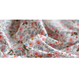 Тканина для рукоділля хлопок "Рожеві ромашки" 70х50 см