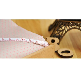 Тканина для рукоділля хлопок "Рожевий горошок на сірому тлі" 70х50 см