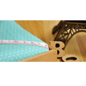 Ткань для рукоделия хлопок "Белый горошек на голубом фоне" 70х50 см