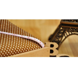 Тканина для рукоділля хлопок "Білий горошок на коричневому тлі" 70х50 см