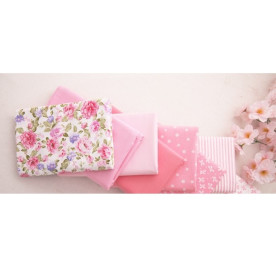 Набор ткани из хлопка "В розовых тонах" 50х50 см, 7 шт