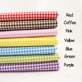 Набір тканини з бавовни "У клітку" 50х50 см, 7 шт