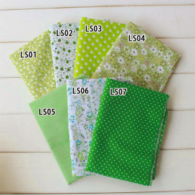 Набор ткани из хлопка "В зеленых тонах" 50х50 см, 7 шт